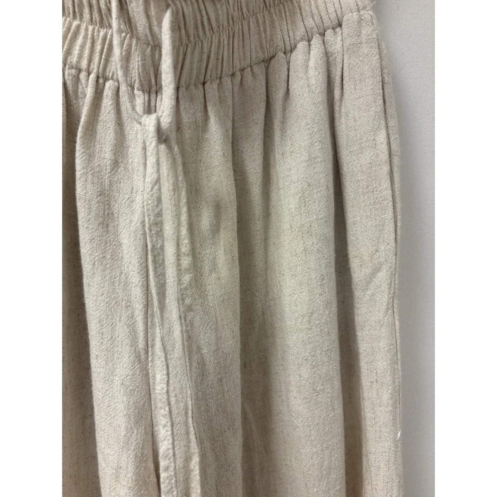 Petal And Pup Wide Leg Linen Capri Crop Pants Pull On Woven Boho Vacation Sz 6